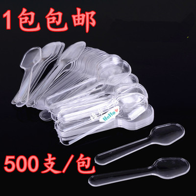 塑料一次性透明冰激凌布丁勺
