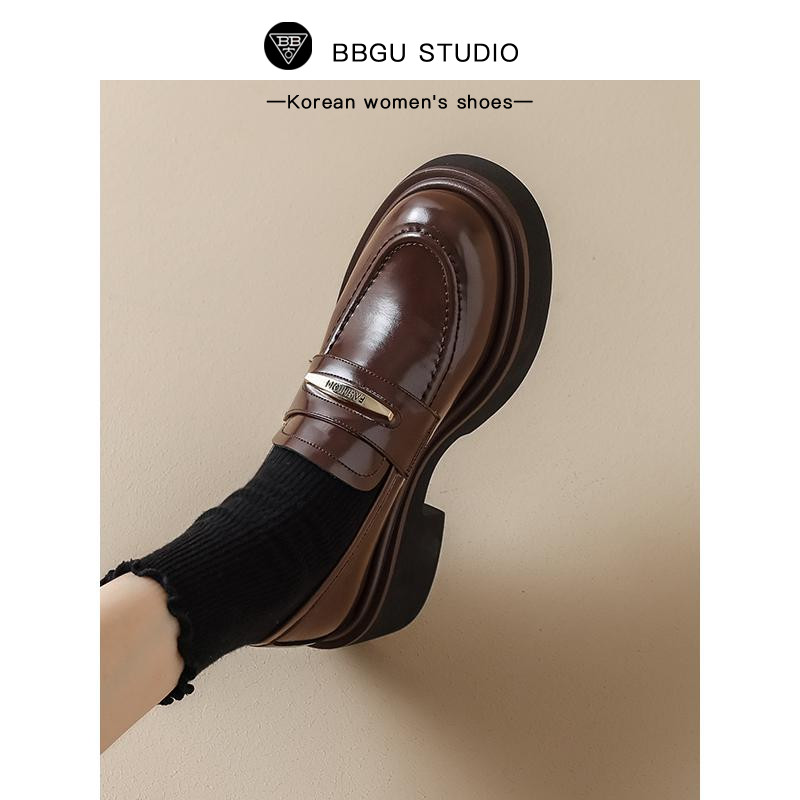 BB古粗跟单鞋英伦风乐福鞋