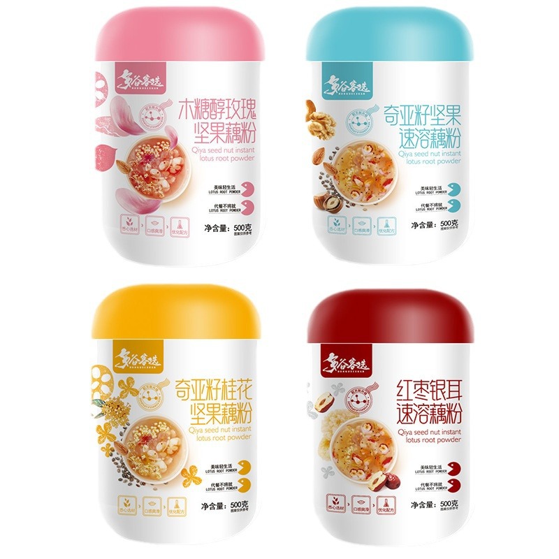 多谷客选桂花水果藕粉红枣银耳速溶藕粉奇亚籽坚果藕粉500克*2罐