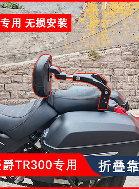 适用旅行版豪爵tr300后靠背摩托车都市折叠靠垫后货架尾箱架配件