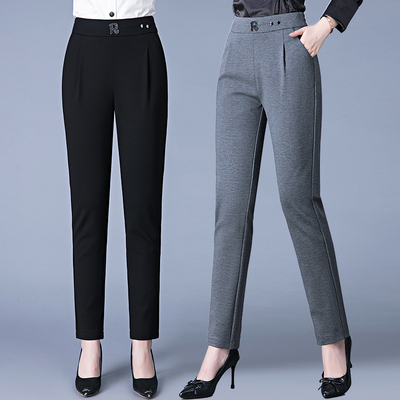 2023新款高腰松紧妈妈裤休闲裤