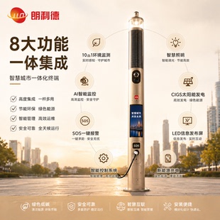 智慧路灯智慧灯杆多合一系统含云平台软件监控PM2.5显示屏定制款