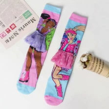 跨境卡通超人小腿袜Free size 3D Cartoon socks kids over knee