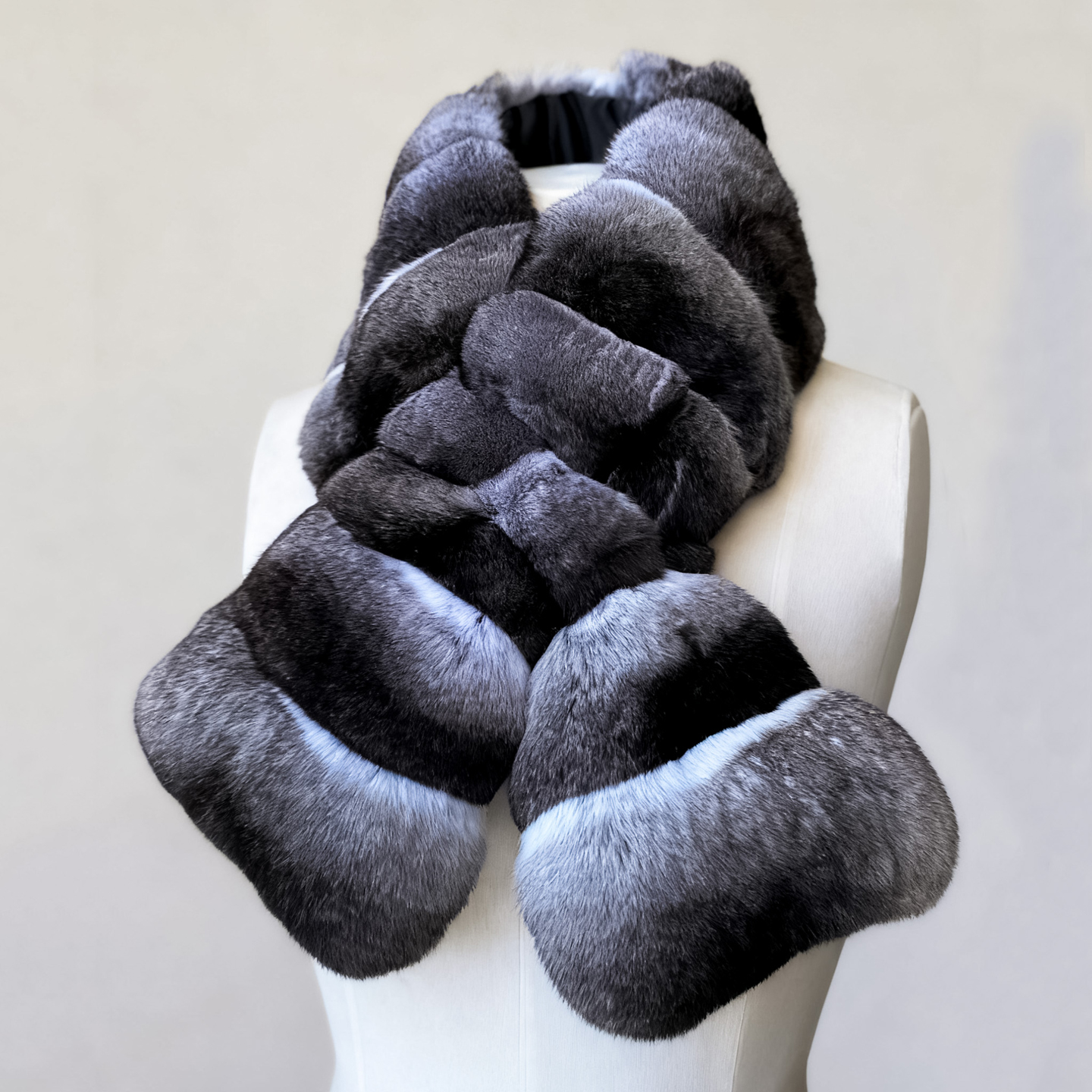 3XD原色青紫蓝围巾配饰保暖百搭龙猫XXXD围脖皮草秋冬保暖礼物