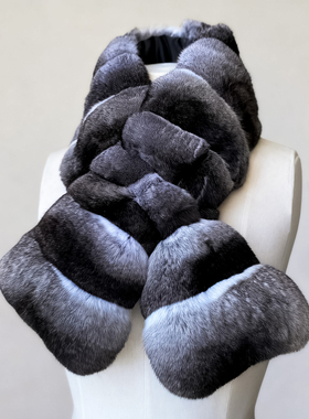 3XD原色青紫蓝围巾配饰保暖百搭龙猫XXXD围脖皮草秋冬保暖礼物