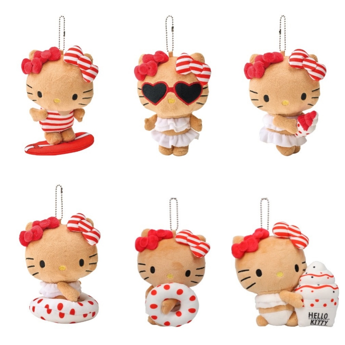 （预定定金）三丽鸥12月Avail KITTY 黑皮辣妹比基尼墨镜毛绒挂件