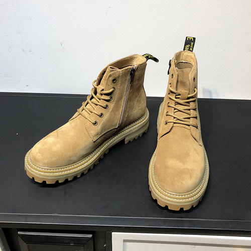 马丁靴男士高帮英伦风磨砂牛皮