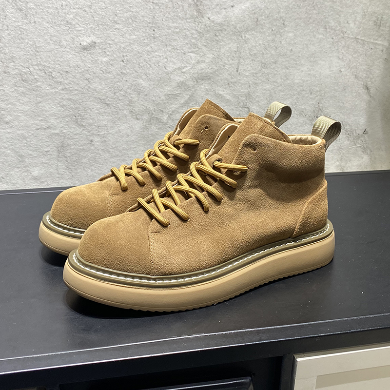 厚底工装靴翻毛皮马丁靴