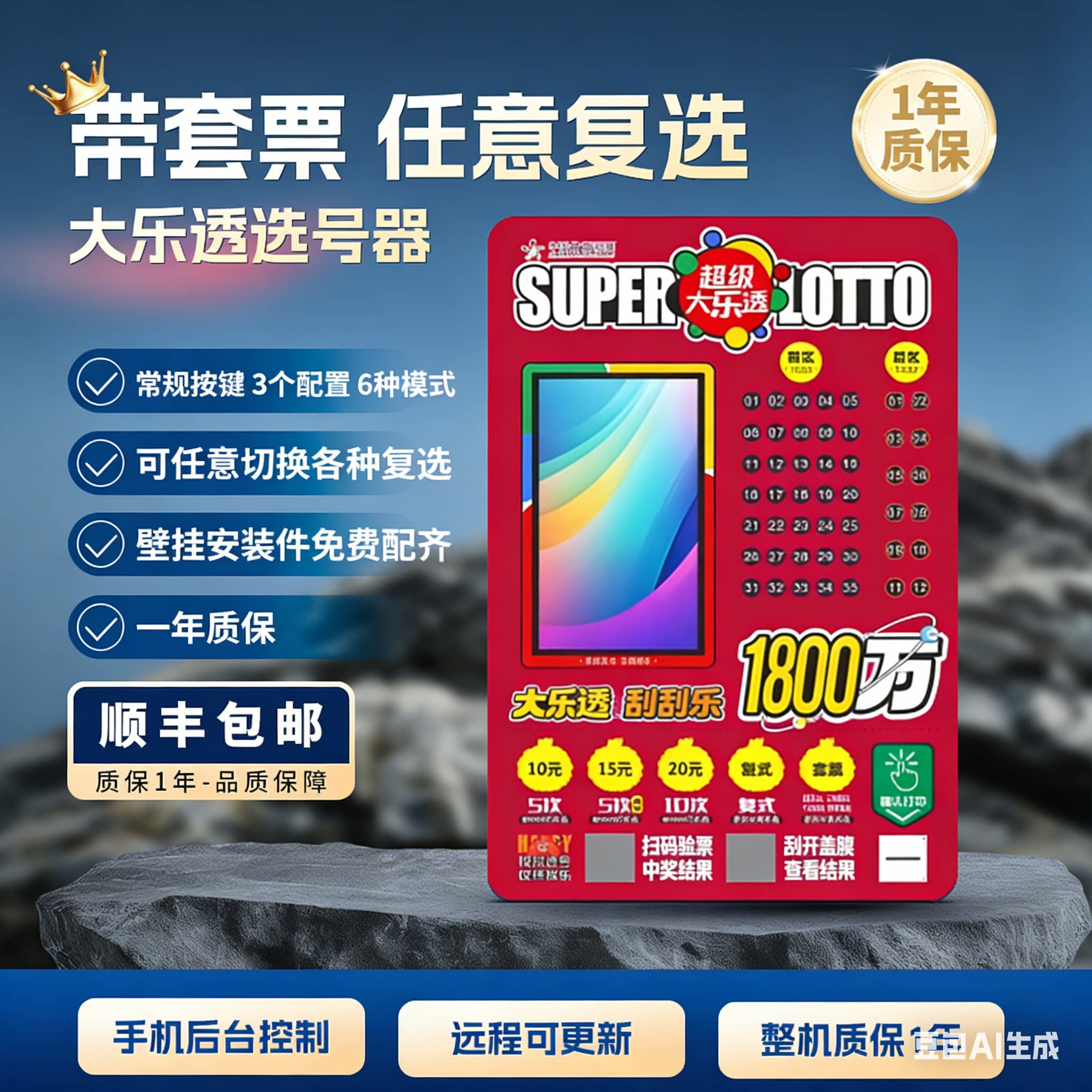 选号机体大乐透壁挂遥控选号灯箱