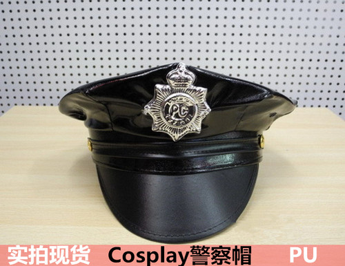 PU警察帽八角欧美制服诱惑帽子