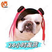 扮 搞笑装 宠物假发cos搞怪双丸子发箍头饰狗狗搞笑猫咪装 饰款
