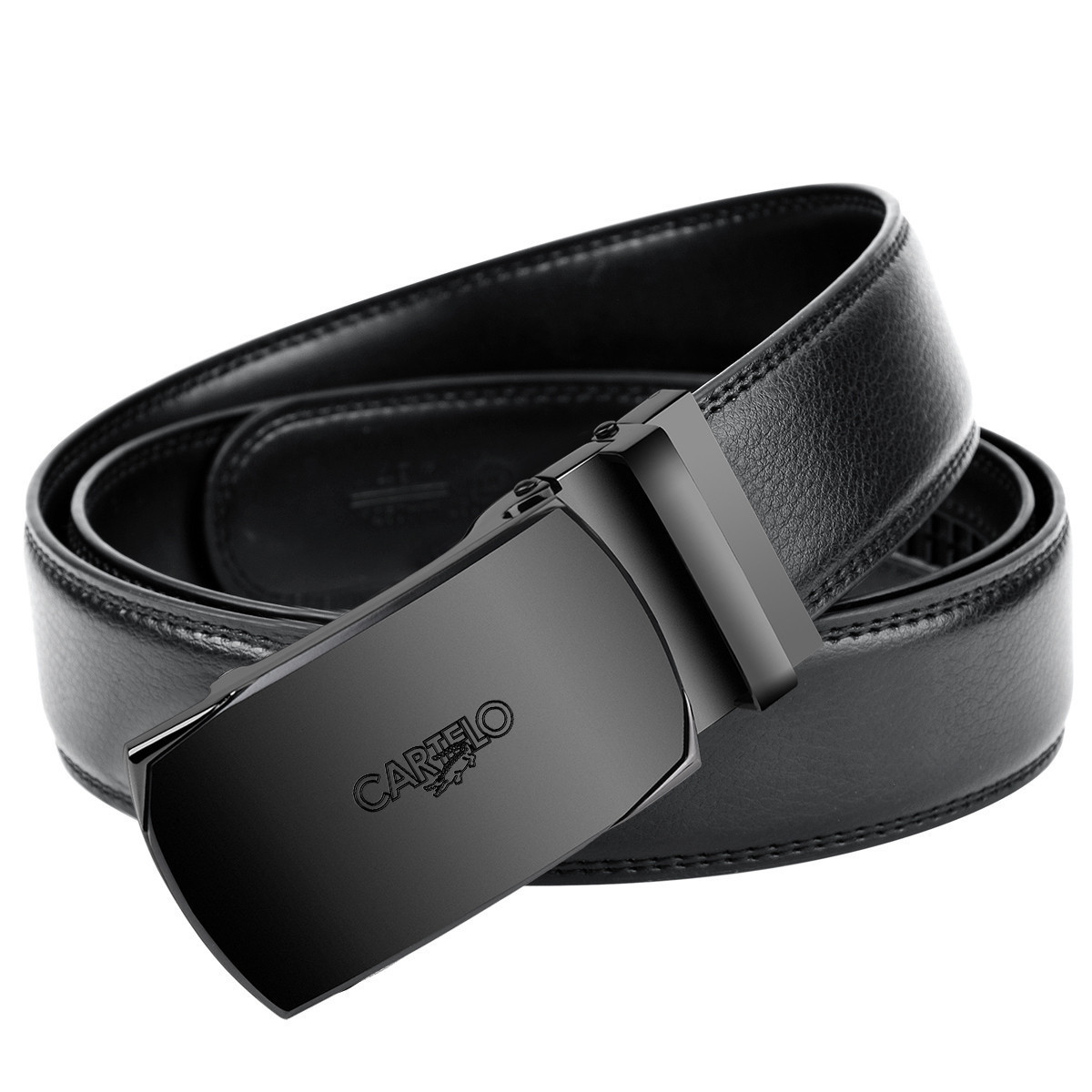 卡帝乐鳄鱼皮带男士真皮自动扣裤带牛皮腰带年轻人商务潮流皮带