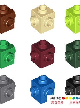 LEGO 乐高 4733 (473326) 1x1 四侧带转接凸点砖 黑色