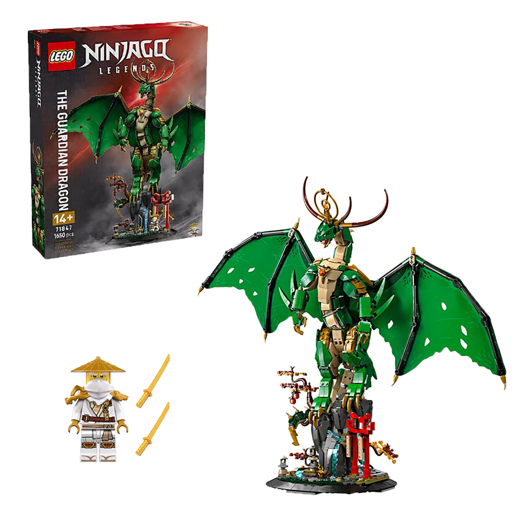 LEGO乐高幻影忍者第十九季71847守护神龙 杀肉人仔肉包拼装积木