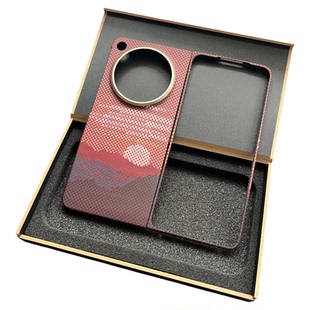 适用于OPPOFindN6凯夫拉手机壳600D芳纶纤维折叠屏硬壳商务超薄高档OPPOFindN5手机壳中轴浮织日照金山金属圈