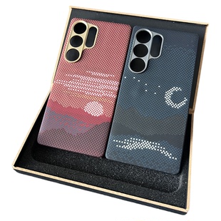 适用三星GalaxyS25Ultra夜光编织凯夫拉芳纶600D手机壳轻薄锻造碳纤维s24u磁吸magsafe保护套商务S25FE保护壳