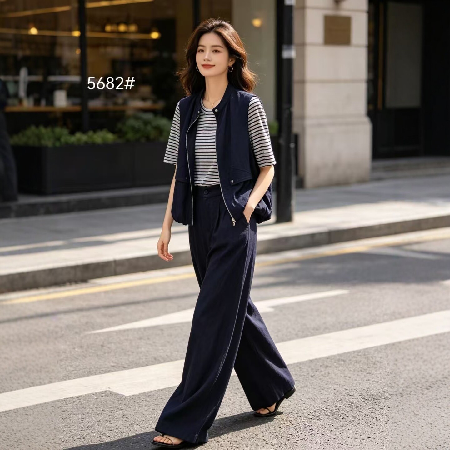 玉红服饰2026春新显瘦女三件套裤