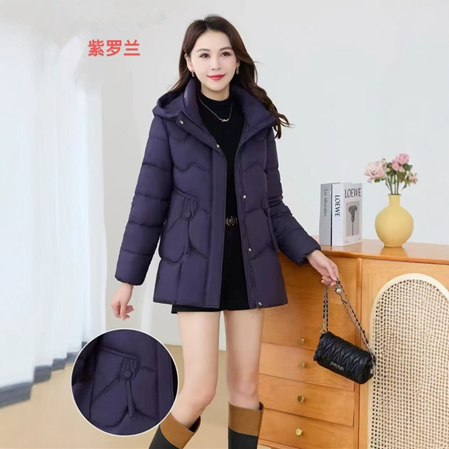 鑫梦琴商场同款中长款羽绒棉服