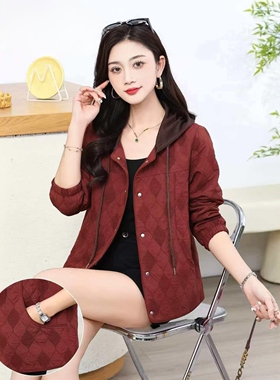 菲尚尊妮A801款2026年春新款外套大码女装连帽开衫运动风休闲上衣