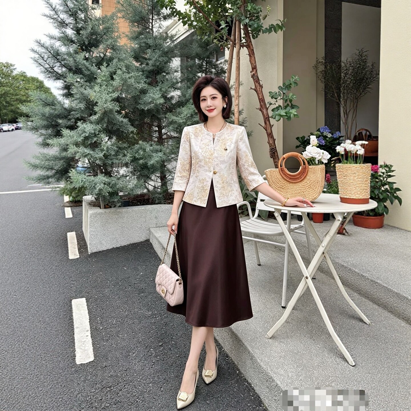 名媛风女装小西服配连衣裙套裙