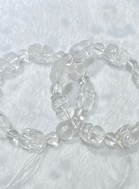 天然白水晶貔貅手串时尚小清新