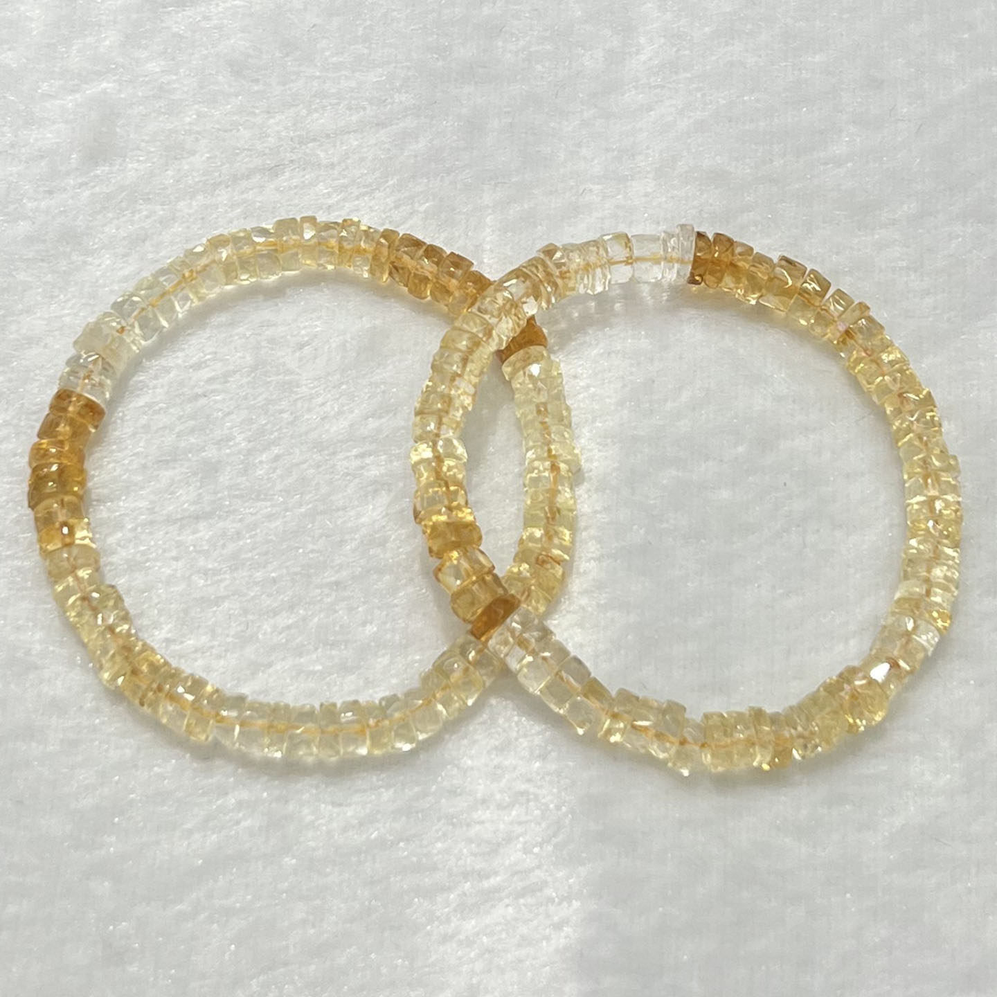 天然渐变黄水晶随形切面盘珠手链女款时尚小清新简约手串饰品百搭