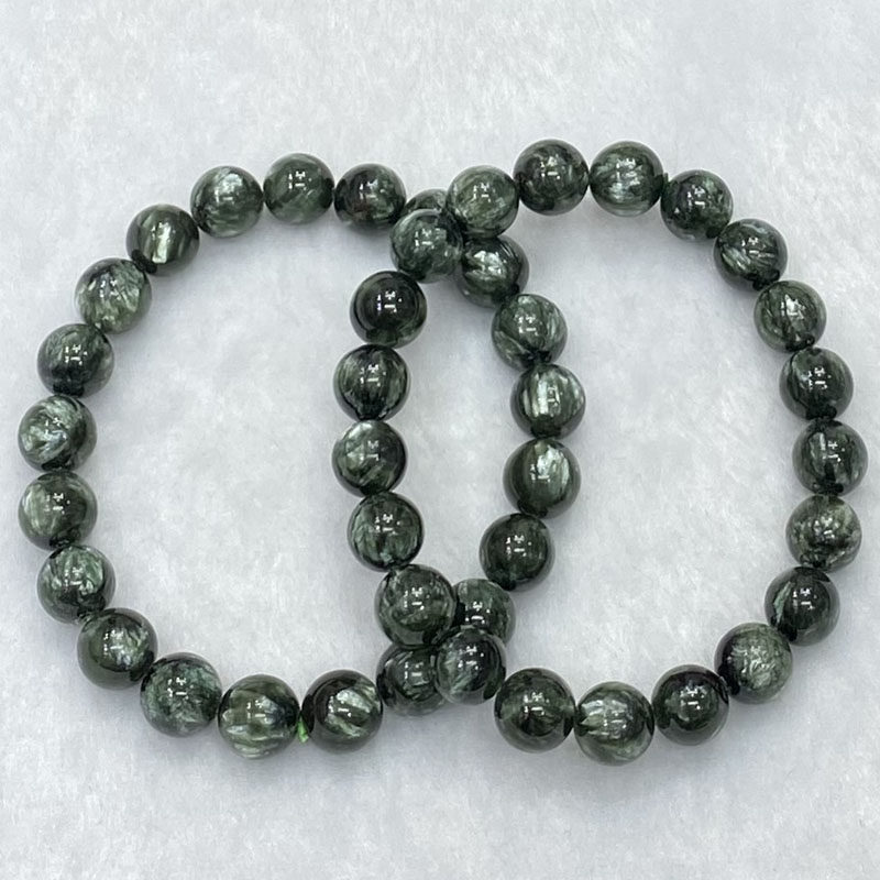 天然绿龙晶手链单圈男女款天使之石斜绿泥石手串时尚简约水晶礼物