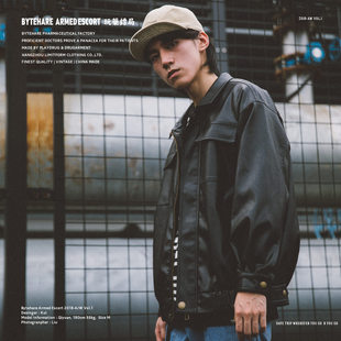 古着PU皮空军飞行落肩皮衣夹克男士 任选三件 情侣外套潮 349元