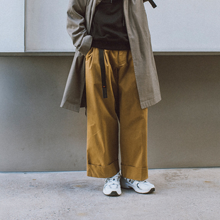 冬季 任选3件 休闲工装 裤 男潮 磨毛直筒卷翻边挽脚长裤 249元