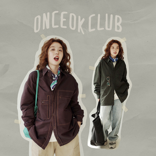 日系复古时代两色衬衫 玩乐局Onceok 任选三件 男女同款 249元