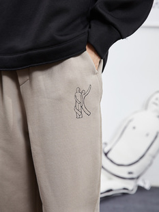 OK人烫画加绒加厚冬季 任选三件 针织收口休闲情侣卫裤 249元