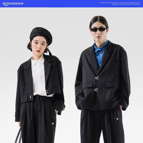 秋季复古金属休闲外套西服