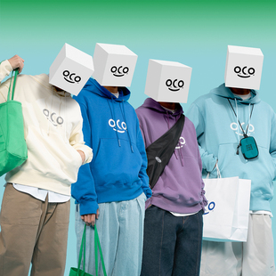 Onceok玩乐局笑脸LOGO青年基础套头连帽卫衣秋 任选三件 249元