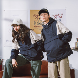 加绒套头不对称连帽男士 任选3件 夹克外套情侣原创潮 349元