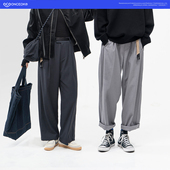 249元 任选3件 秋薄垂坠感宽松直筒中性线休闲长裤 TR斜纹西裤 男