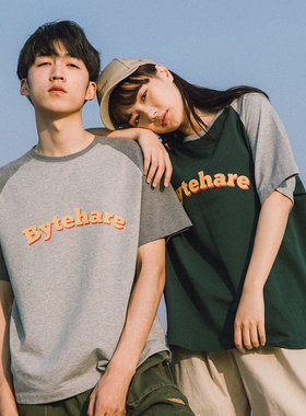 【149元任选三件】玩藥局BYTEHARE复古T恤男士撞色插肩短袖TEE