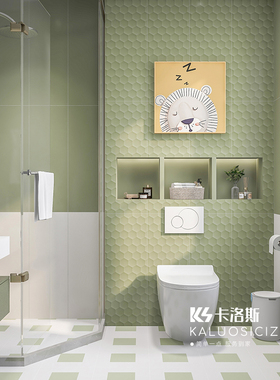 牛油果绿色瓷砖300x800卫生间浴室法式复古地砖厨房墙砖花砖阳台