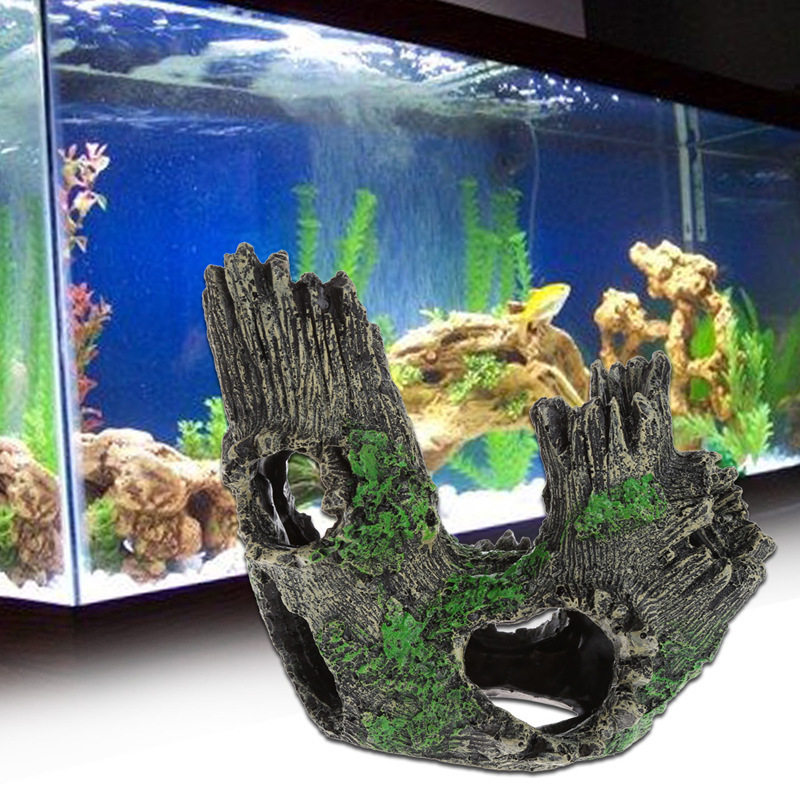 水族箱树脂工艺品 水晶虾躲避屋繁殖屋树根沉木嬉戏屋空心树洞