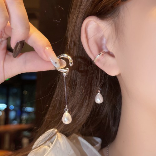 水滴仿珍珠耳夹无耳洞女