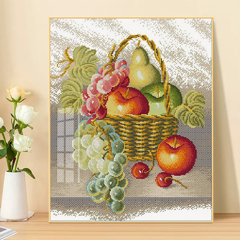 十字绣2025新款线绣水果篮钻石画客厅餐厅简约现代清新花卉手工绣