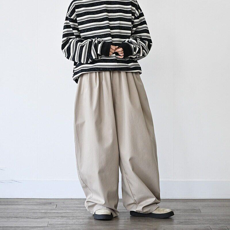 小北韩国代购男装东大门松紧腰围宽松os阔版百搭尼龙休闲裤男裤