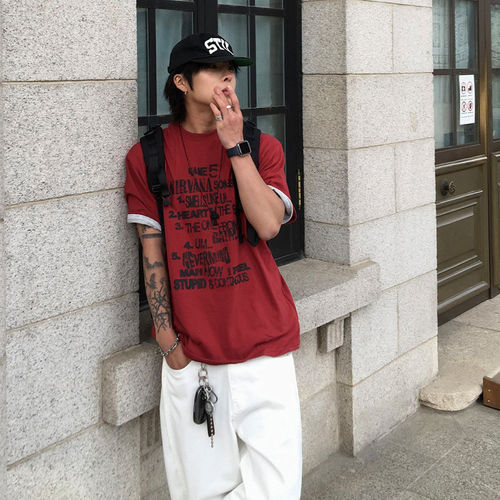 男装东大门短袖T恤复古英