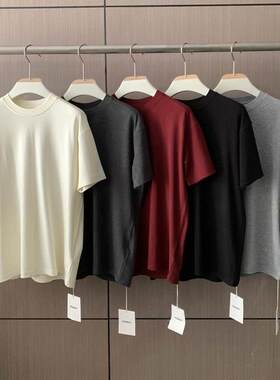 小北韩国代购男装东大门短袖T恤SIGNIGT高品弹力轻奢纯色简约百搭