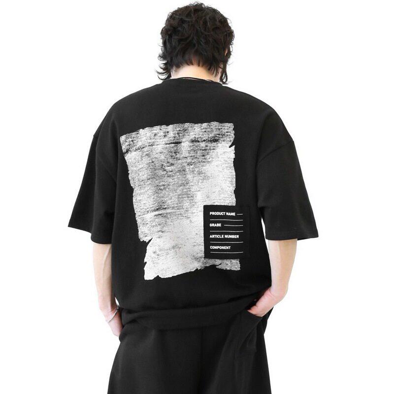 小北韩国代购男装东大门短袖T恤阔版大码百搭复古做旧情侣款个性