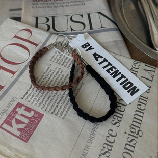 韩国代购东大门男装手链蜡绳扣头设计师男女编织链简约休闲配链