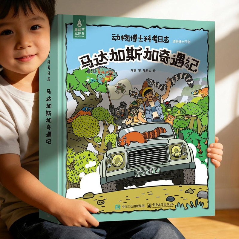动物博士科考日志马达加斯加奇遇记3D立体书翻翻漫画科普故事儿童百科全书陈睿6-12岁小学生课外阅读书籍生日益智玩具昆虫植物绘本