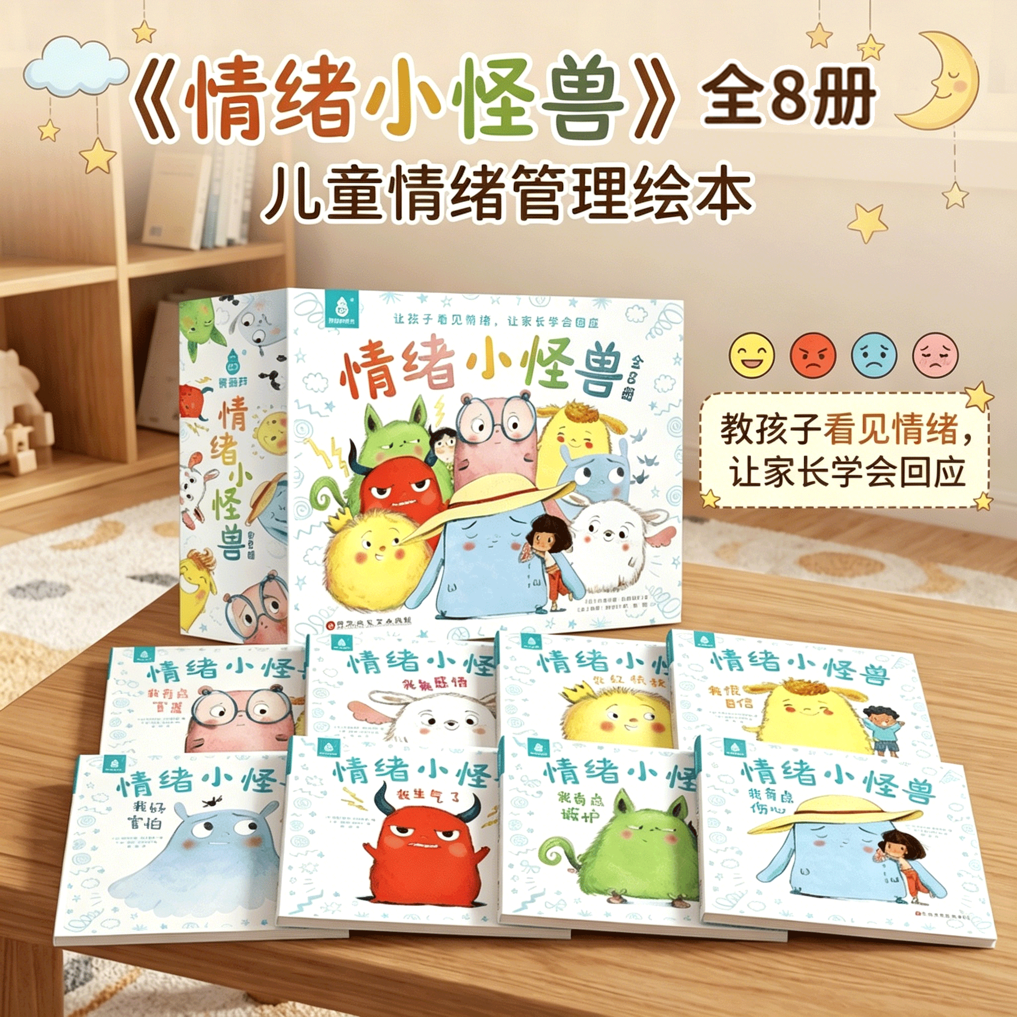 我的情绪小怪兽绘本图画故事书籍非3d立体儿童控制情绪管理性格培养3-6岁宝宝早教启蒙正版精装硬壳幼儿园绘本解压情绪稳定神器