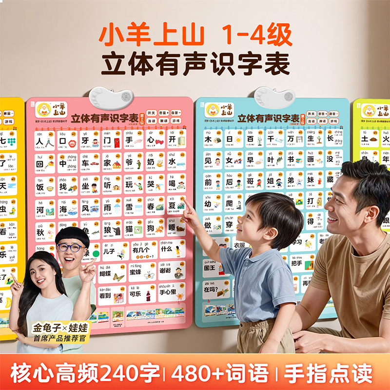 小羊上山有声识字表宝宝早教挂图婴幼儿童认知学识字发声益智玩具