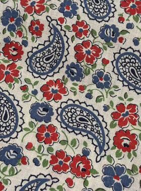 海外畅销【收藏】1930年代美国制造 古董布料 蓝色系 C040