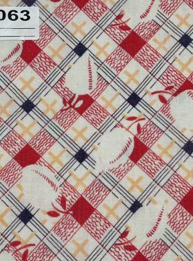 【收藏】1930年美国制造 原版古董布料 红色系 C063